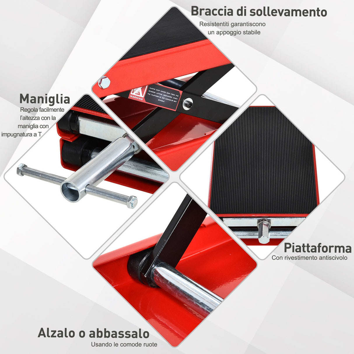 easycomfort easycomfort cavalletto alza moto sollevatore a forbice in acciaio con piattaforma rivestita in gomma ean 8054111845038