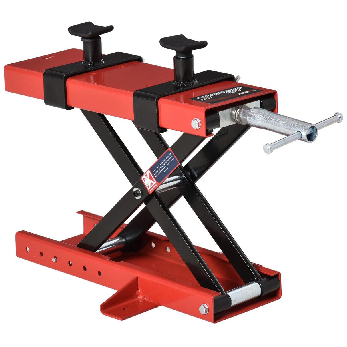 easycomfort easycomfort cavalletto alzamoto a forbice centrale regolabile fino 500kg in metallo rosso