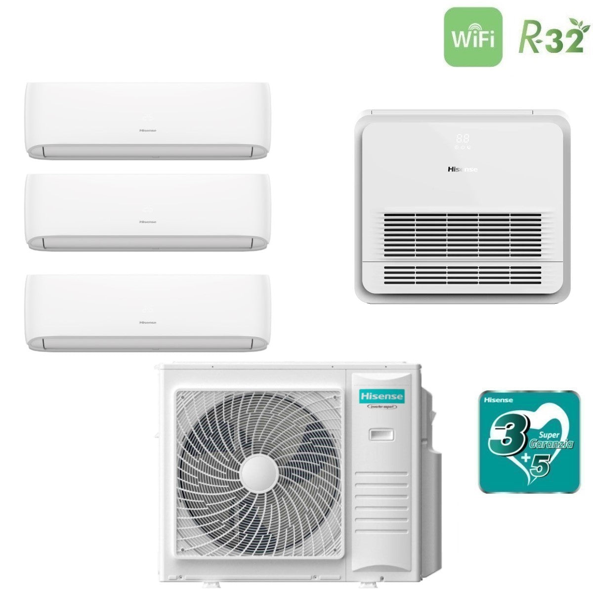hisense climatizzatore condizionatore hisense quadri split inverter serie hi comfort 900090009000 console 18000 con 4amw105u4raa r 32 wi fi integrato 99918 novita