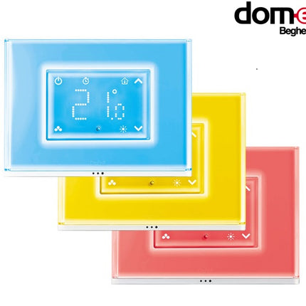 Cronotermostato Smart Beghelli Dom-e con Display Touch e Placca Luminosa Wi-Fi 60048