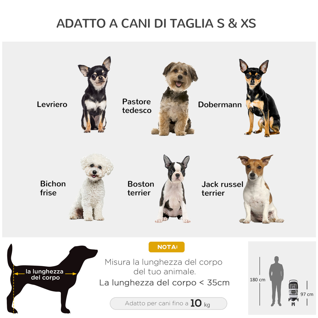 easycomfort easycomfort passeggino per cani carrello per animali domestici grigio 75 x 45 x 97cm ean 8054111849579