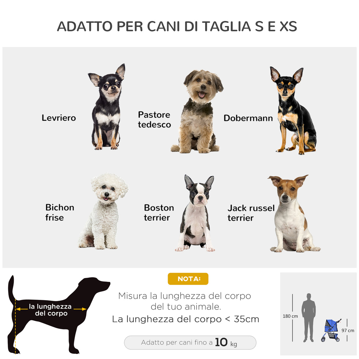 easycomfort easycomfort passeggino per cani pieghevole in tessuto con cestino e portabicchieri 75x45x97cm blu