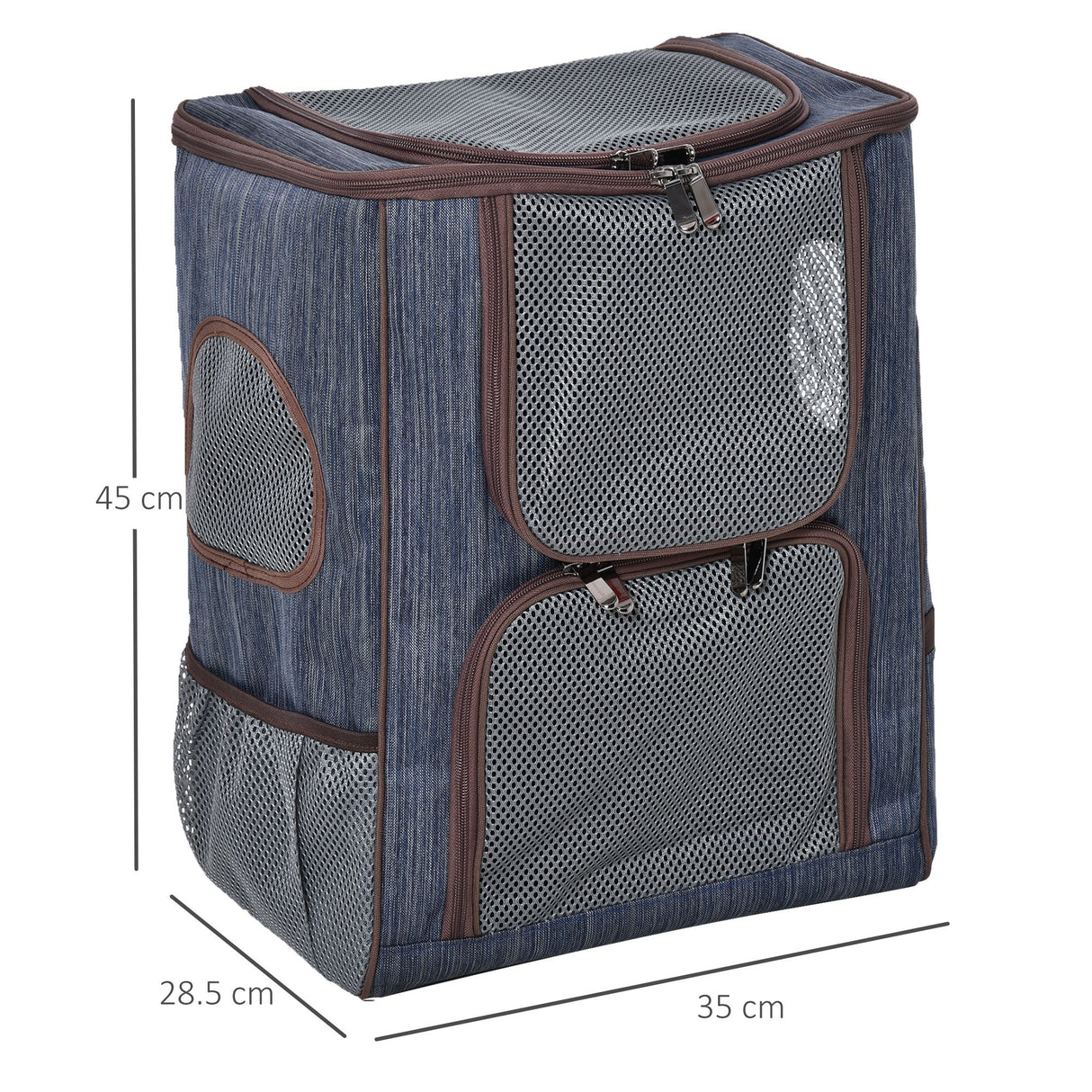 easycomfort easycomfort zaino trasportino per cani e gatti in oxford cuscino rimovibile e lavabile con rete traspirante 35x28.5x45cm blu