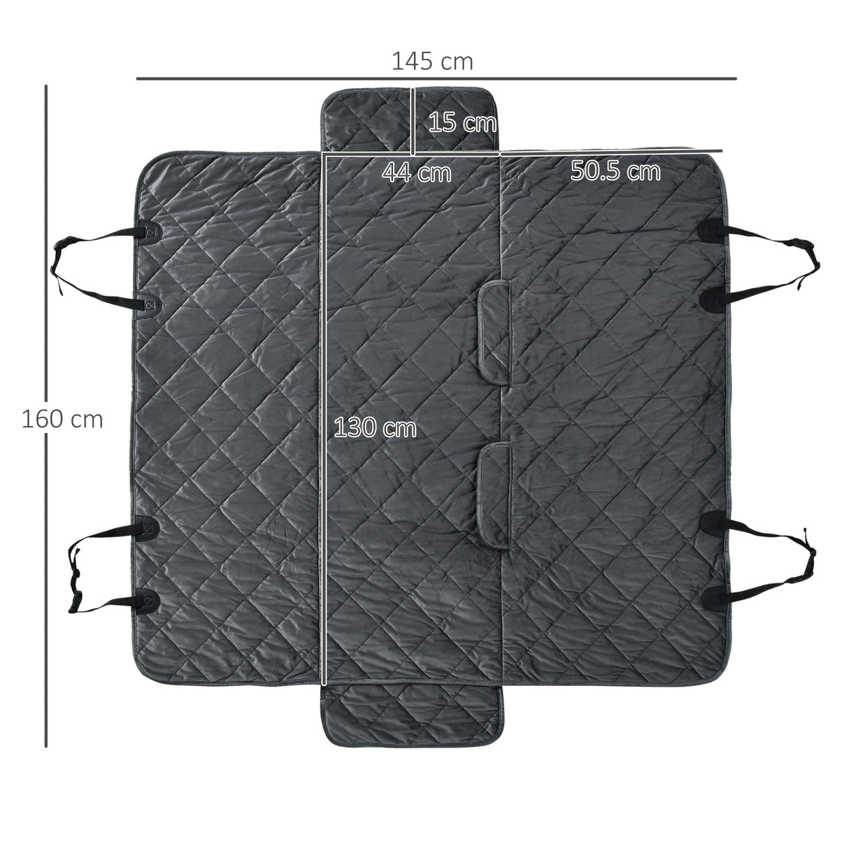 easycomfort easycomfort telo coprisedile per auto effetto velluto con fondo antiscivolo e cinghie di fissaggio 160x145cm grigio