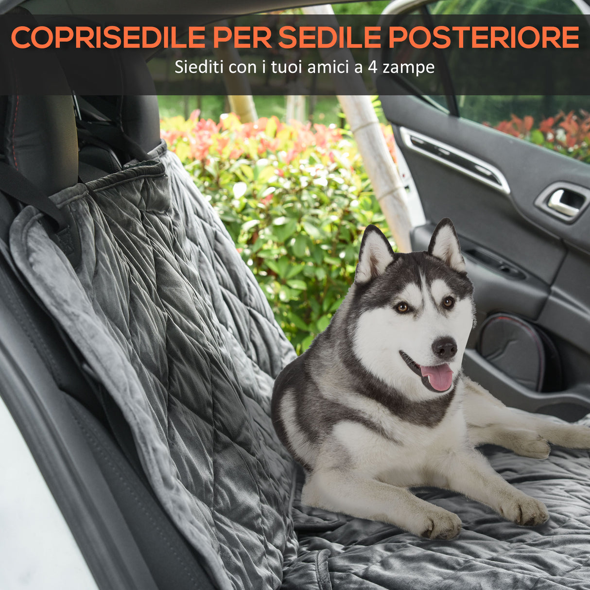 easycomfort easycomfort telo coprisedile per auto effetto velluto con fondo antiscivolo e cinghie di fissaggio 160x145cm grigio