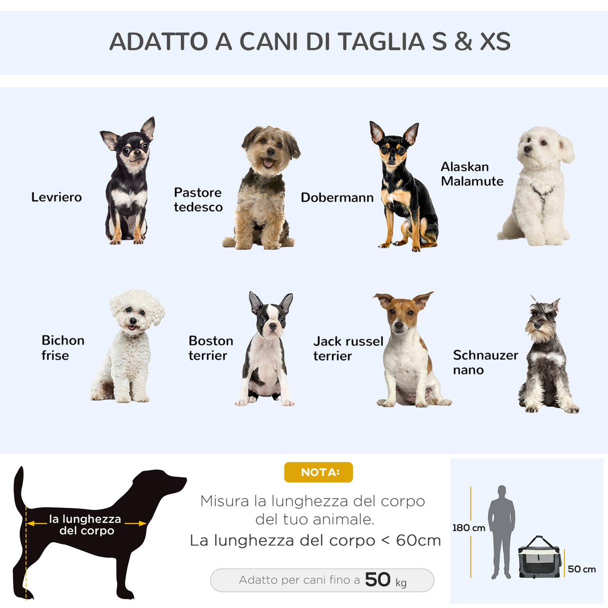 easycomfort easycomfort trasportino per cani e gatti fino 4kg pieghevole con 3 aperture e cuscino 70x51x50cm grigio