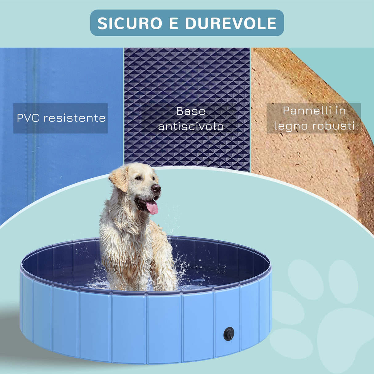 easycomfort easycomfort piscina in plastica bordo stabile per cani animali domestici blu 120x30cm ean 8054111848930