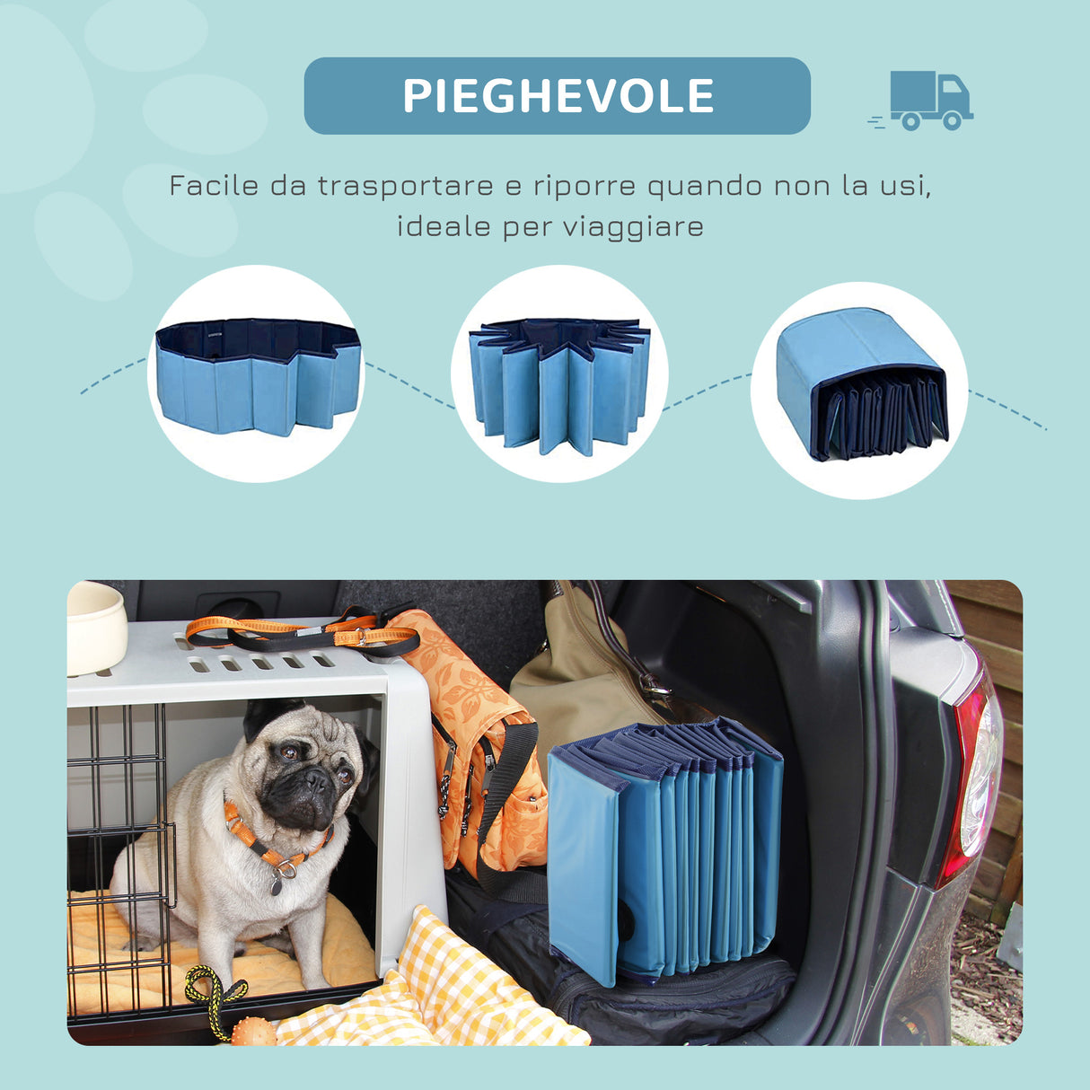easycomfort easycomfort piscina pieghevole per cani in pvc azzurro 140x30cm xh ean 8054144133034