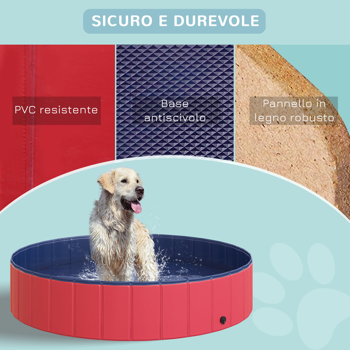 easycomfort easycomfort piscina vasca da bagno portatile pieghevole per cani animali domestici in pvc 140 x 30cm rosso ean 8054144134055