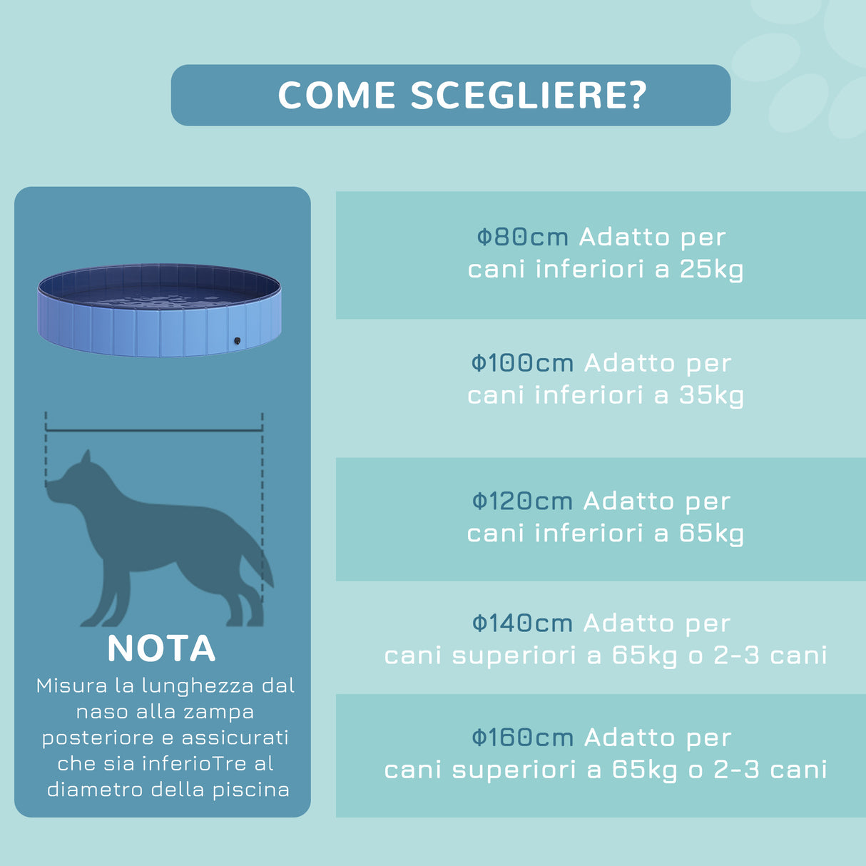 easycomfort easycomfort piscina vasca da bagno portatile pieghevole per cani animali domestici in pvc azzurro 160 x 30cm ean 8054144131801