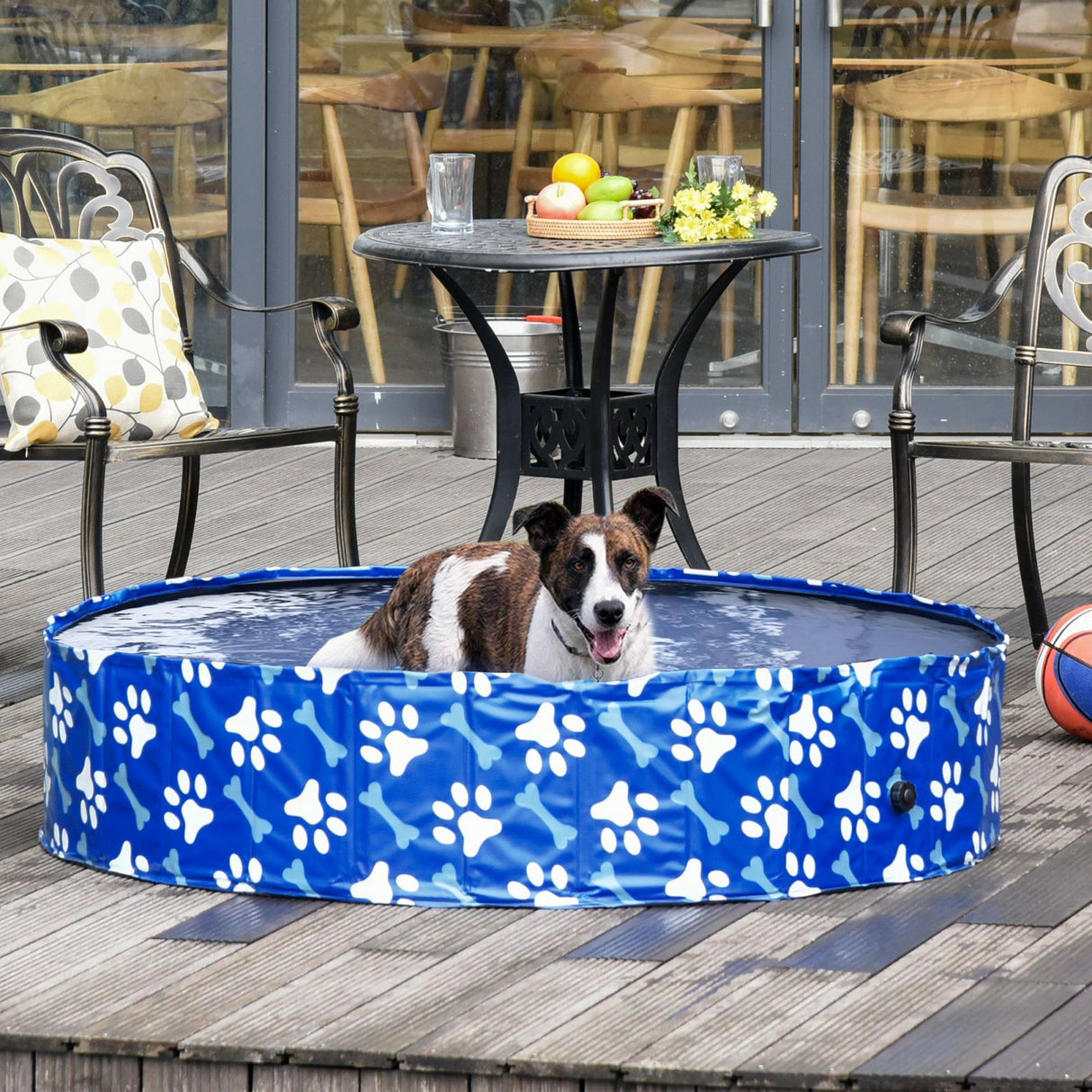 easycomfort easycomfort piscina rigida per cani taglia grande superiore a 65kg in plastica dura e antiscivolo per giardino o interni blu 140x30cm ean 8054144138596