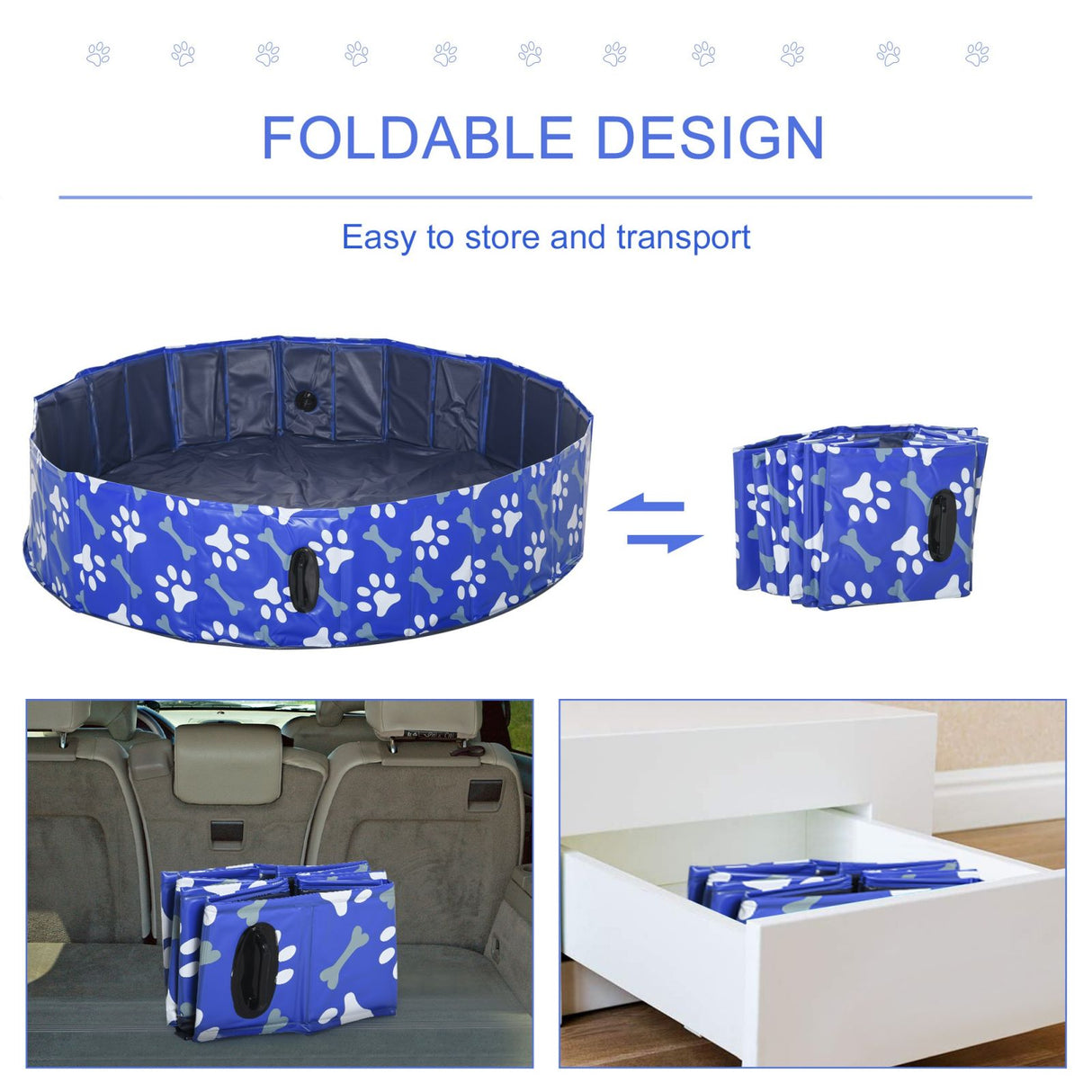 easycomfort easycomfort piscina rigida per cani taglia grande superiore a 65kg in plastica dura e antiscivolo per giardino o interni blu 140x30cm ean 8054144138596