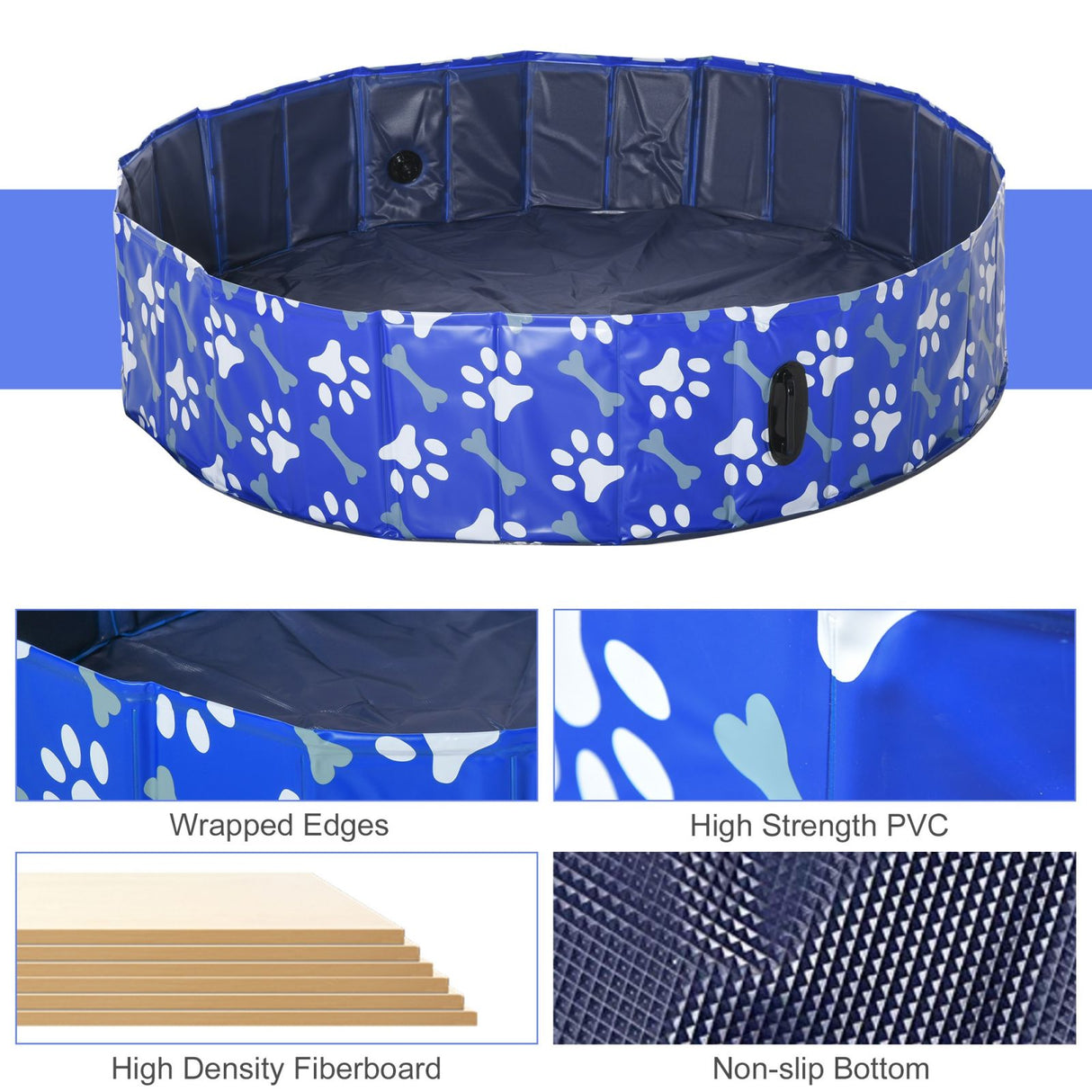 easycomfort easycomfort piscina rigida per cani taglia grande superiore a 65kg in plastica dura e antiscivolo per giardino o interni blu 140x30cm ean 8054144138596