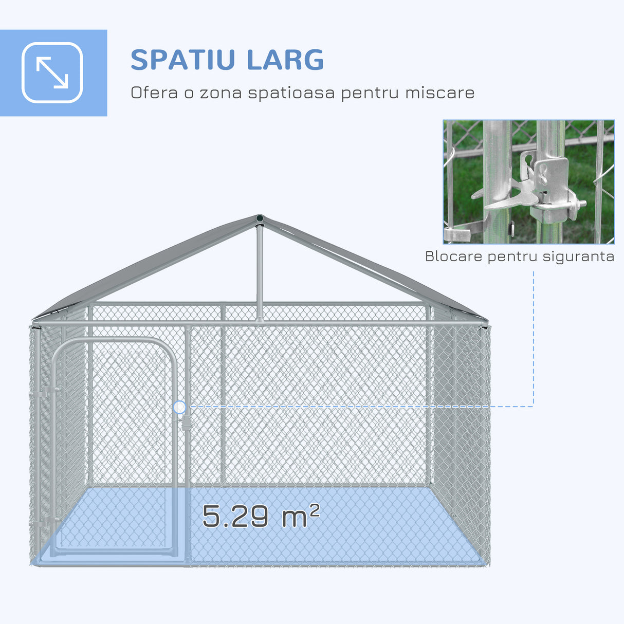 easycomfort easycomfort recinto per cani da esterno recinto per animali con copertura impermeabile 230x230x175cm