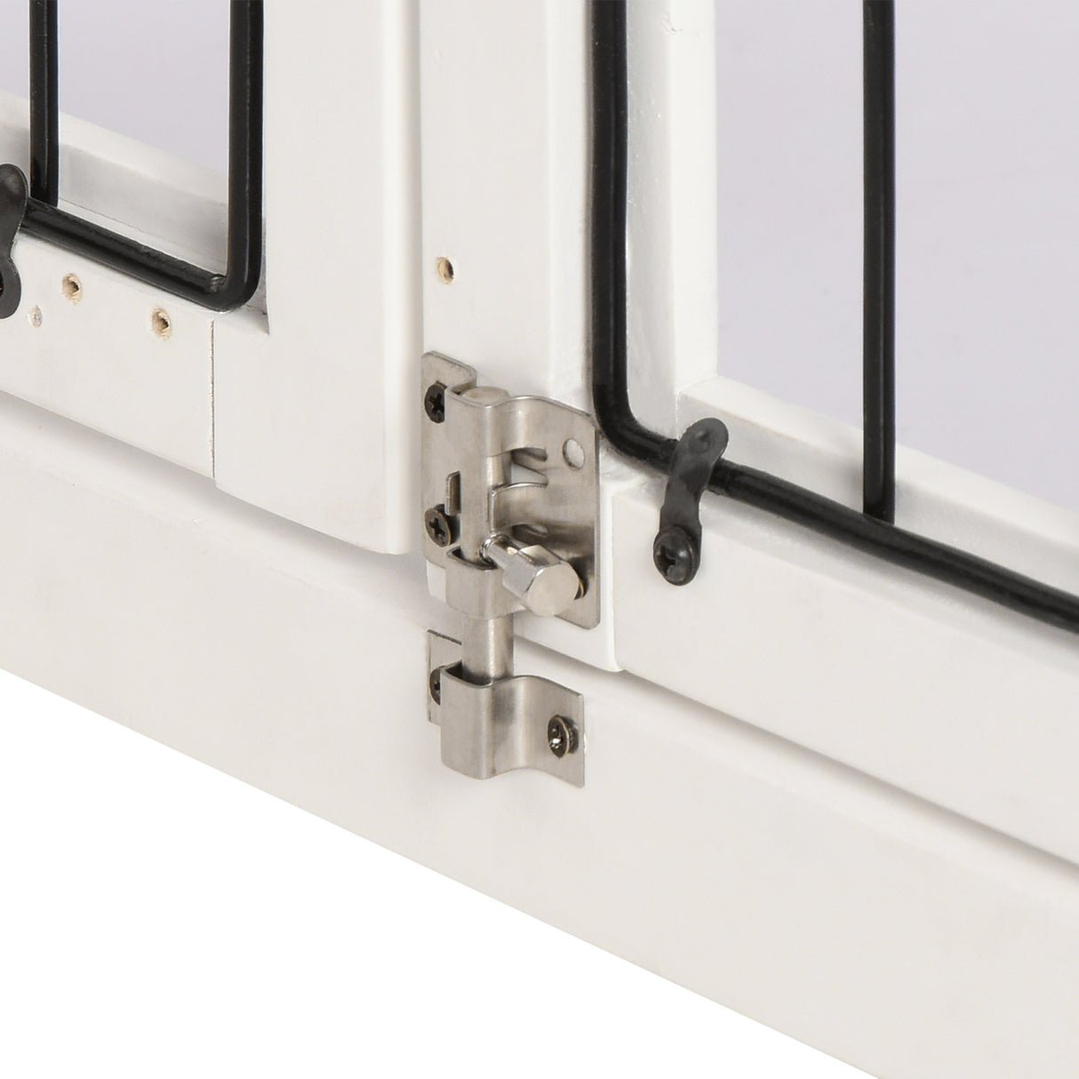 easycomfort easycomfort casetta per cani fino 30kg da interno in legno e acciaio 58.5x81x 66cm bianco