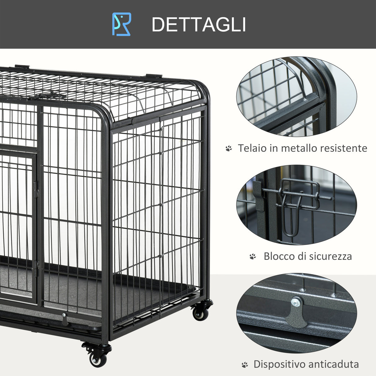 easycomfort easycomfort kennel gabbia per cani pieghevole con freno e fondo rimovibile grigio