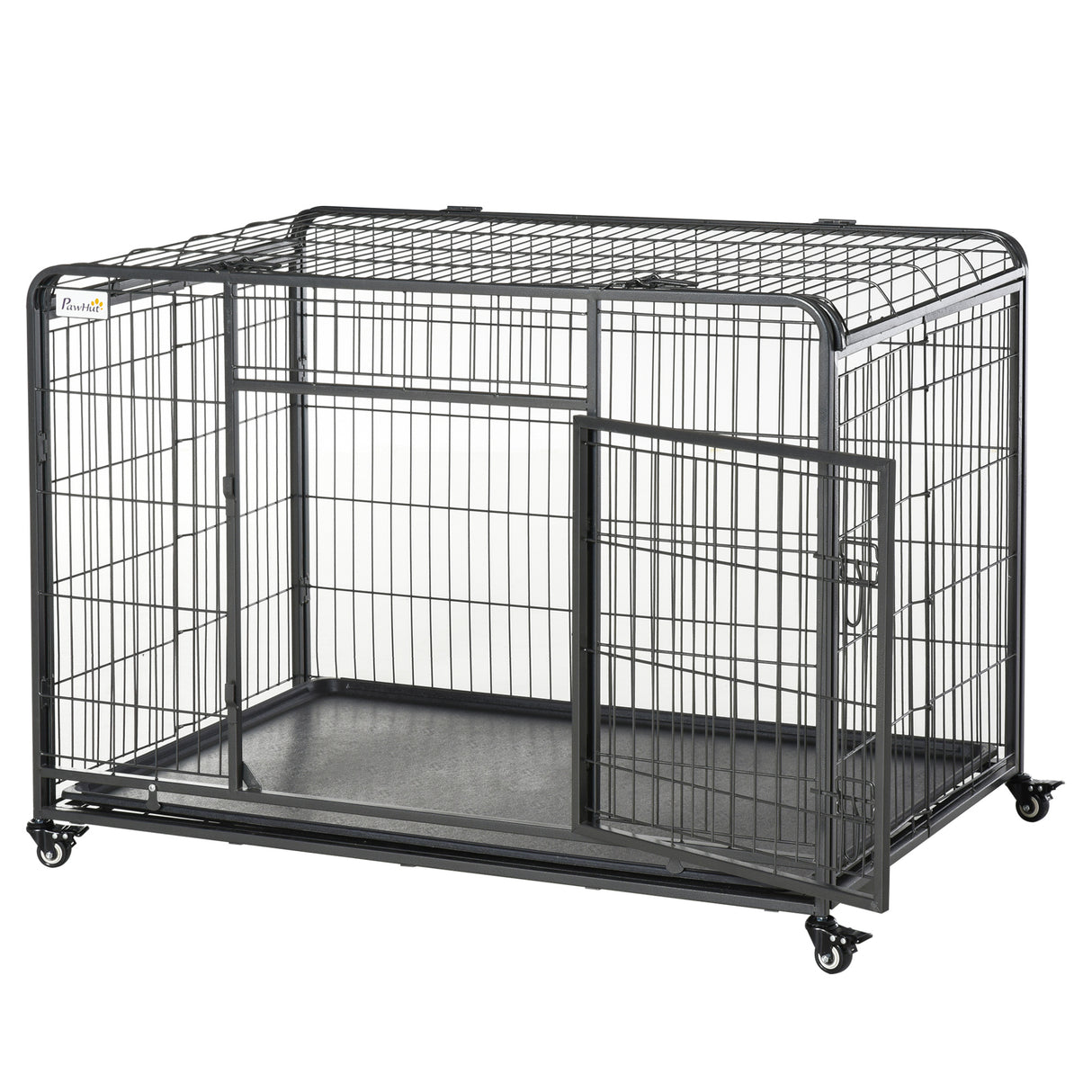 easycomfort easycomfort kennel gabbia per cani pieghevole con freno e fondo rimovibile grigio