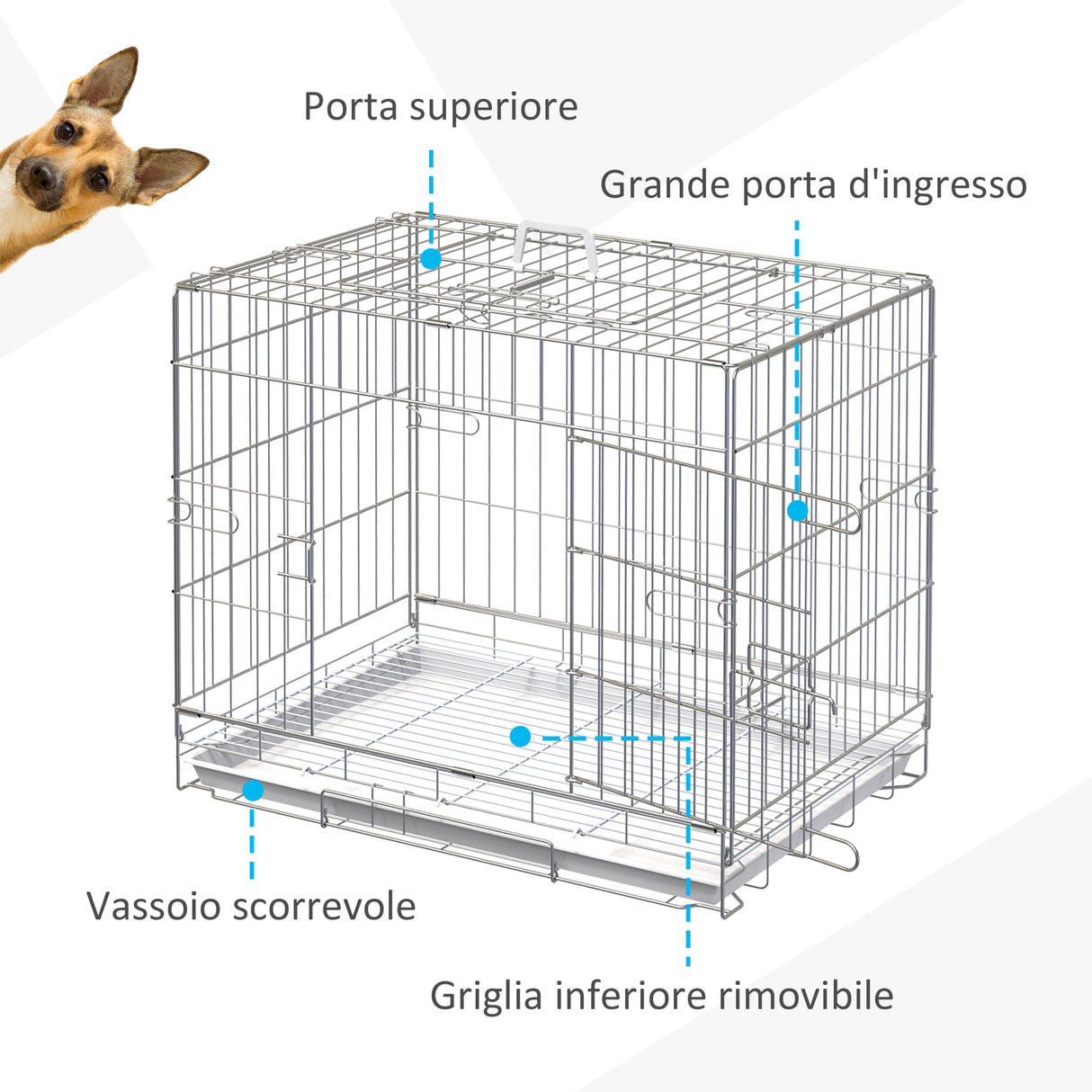 easycomfort easycomfort kennel gabbia per cani pieghevole in acciaio porta con blocco ean 8054111841474
