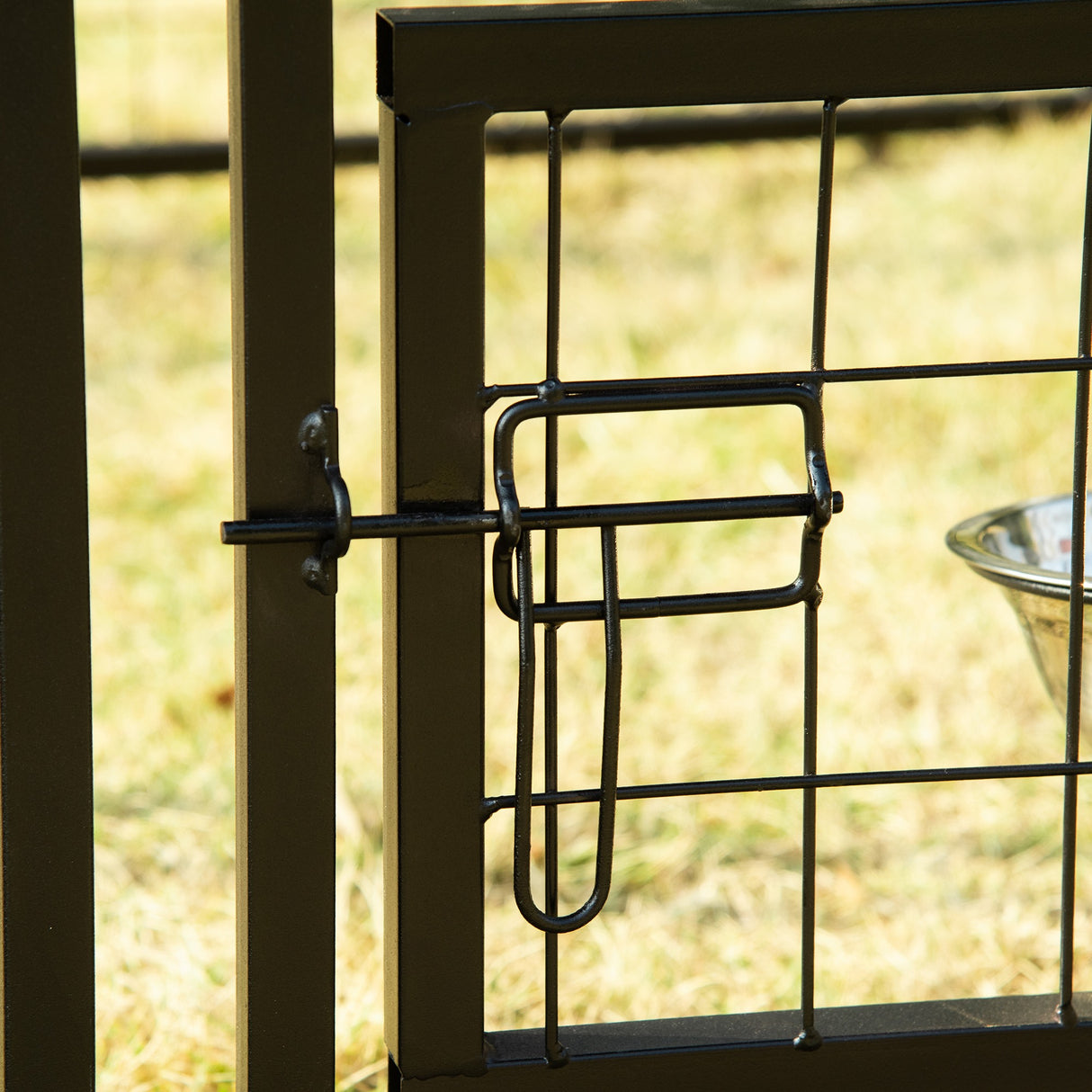 easycomfort easycomfort kennel per cani in acciaio per interni ed esterni con tettuccio in tessuto oxford e 2 ciotole 244x122x183 cm