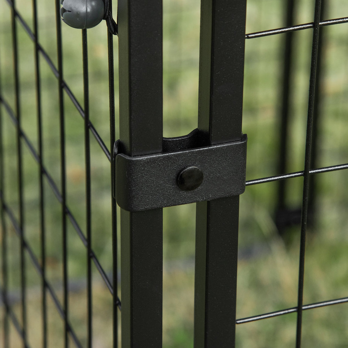 easycomfort easycomfort recinto per cani pieghevole con copertura 8 pannelli con porta bloccabile 141x141x113cm nero