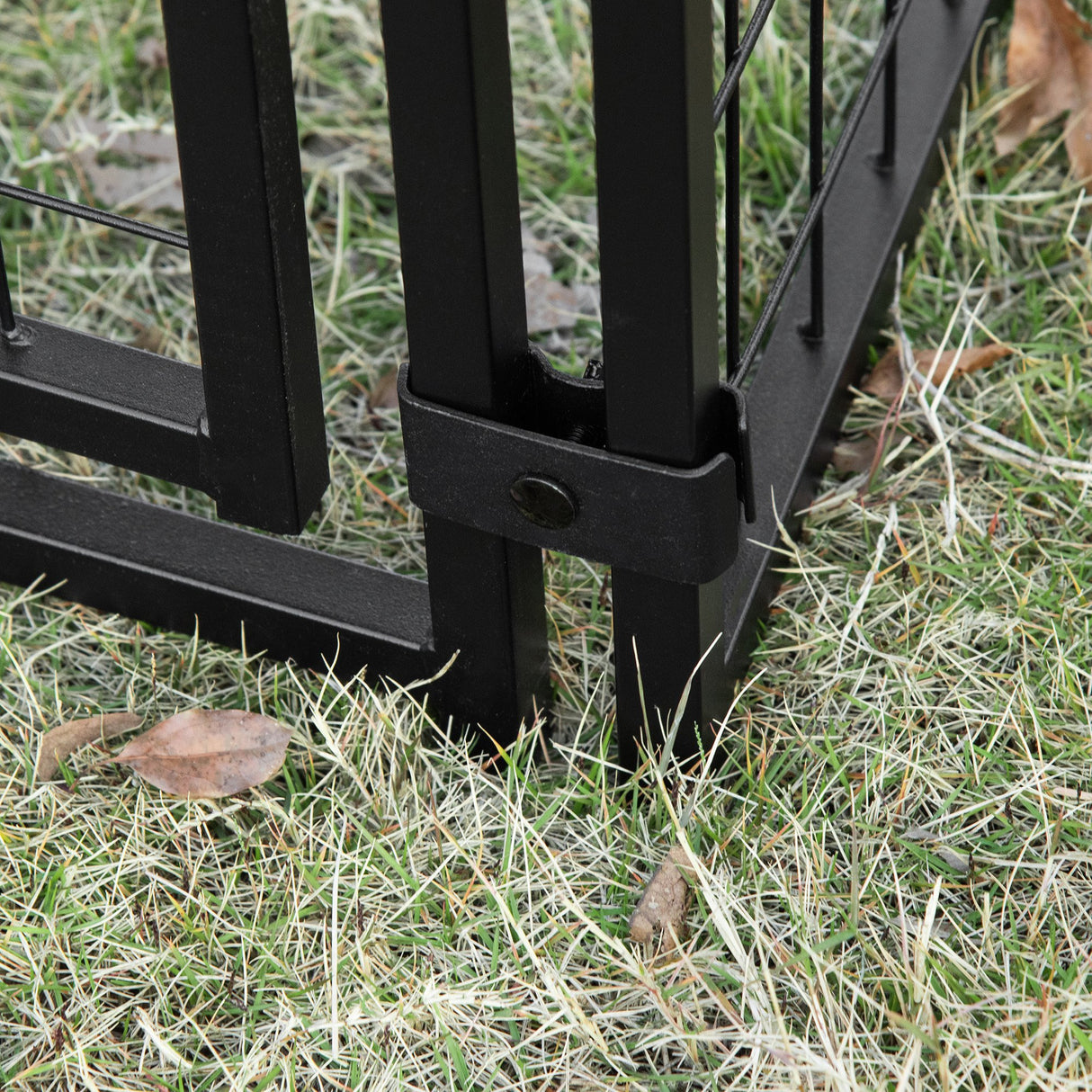 easycomfort easycomfort recinto per cani pieghevole con copertura 8 pannelli con porta bloccabile 141x141x113cm nero