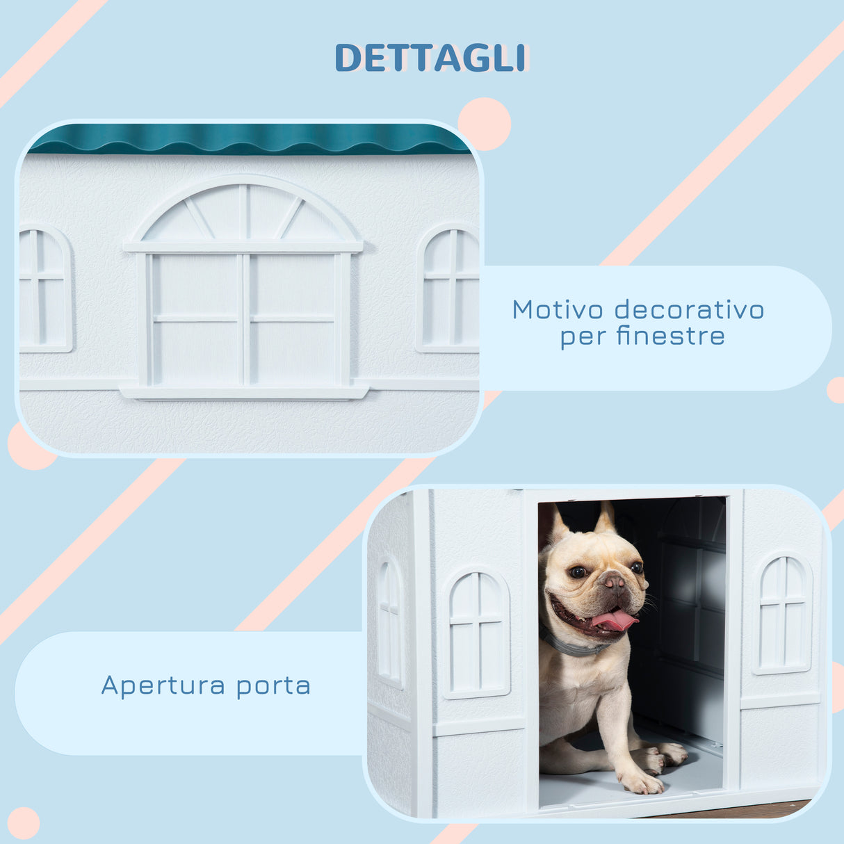 easycomfort easycomfort cuccia per cani di taglia media e piccola max 20kg in pp impermeabile 65x75.7x63 cm blu