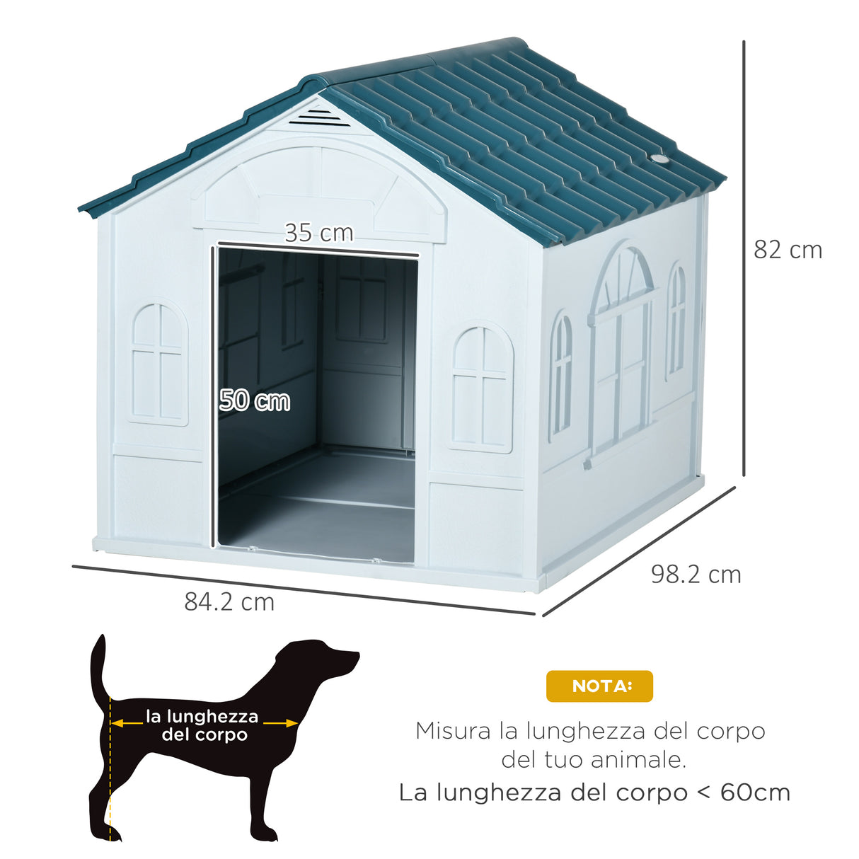 easycomfort easycomfort cuccia per cani di taglia media e grande max 30kg in pp impermeabile 84.2x98.2x82cm blu
