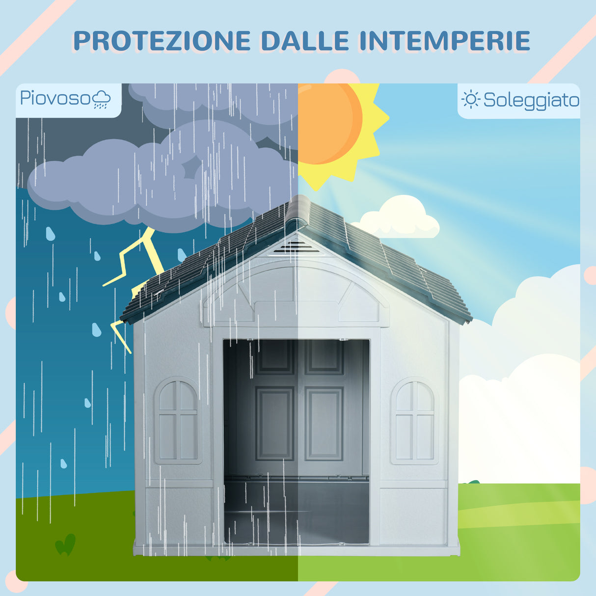 easycomfort easycomfort cuccia per cani di taglia media e grande max 30kg in pp impermeabile 84.2x98.2x82cm blu