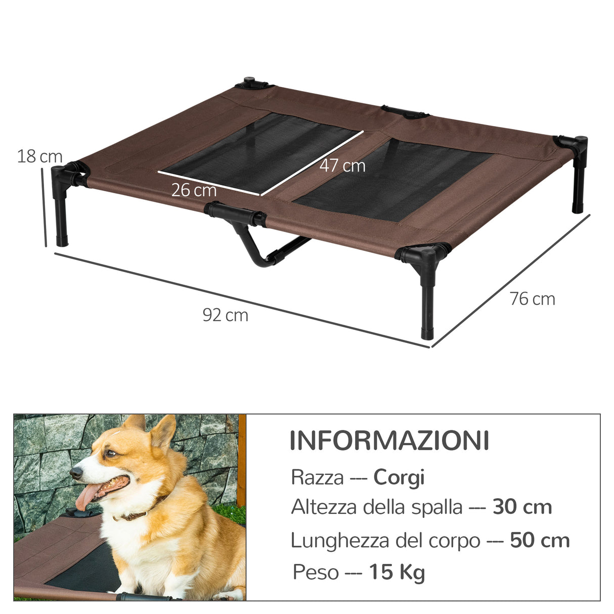 easycomfort easycomfort brandina per cani grandi pieghevole metallo e tessuto oxford traspirante ean 8054111842693