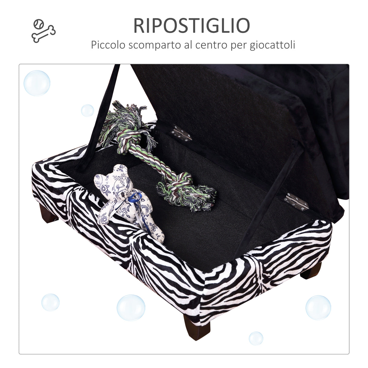 easycomfort easycomfort divanetti per cani per animali domestici con vano portaoggetti nero e bianco 57x34x36cm ean 8054144137209