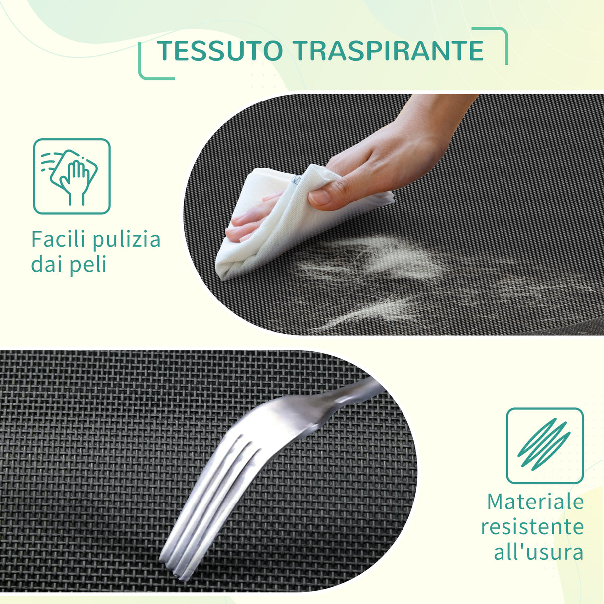 easycomfort easycomfort lettino per cani da interno ed esterno capacita fino a 32kg con tessuto traspirante 130x90x20cm nero