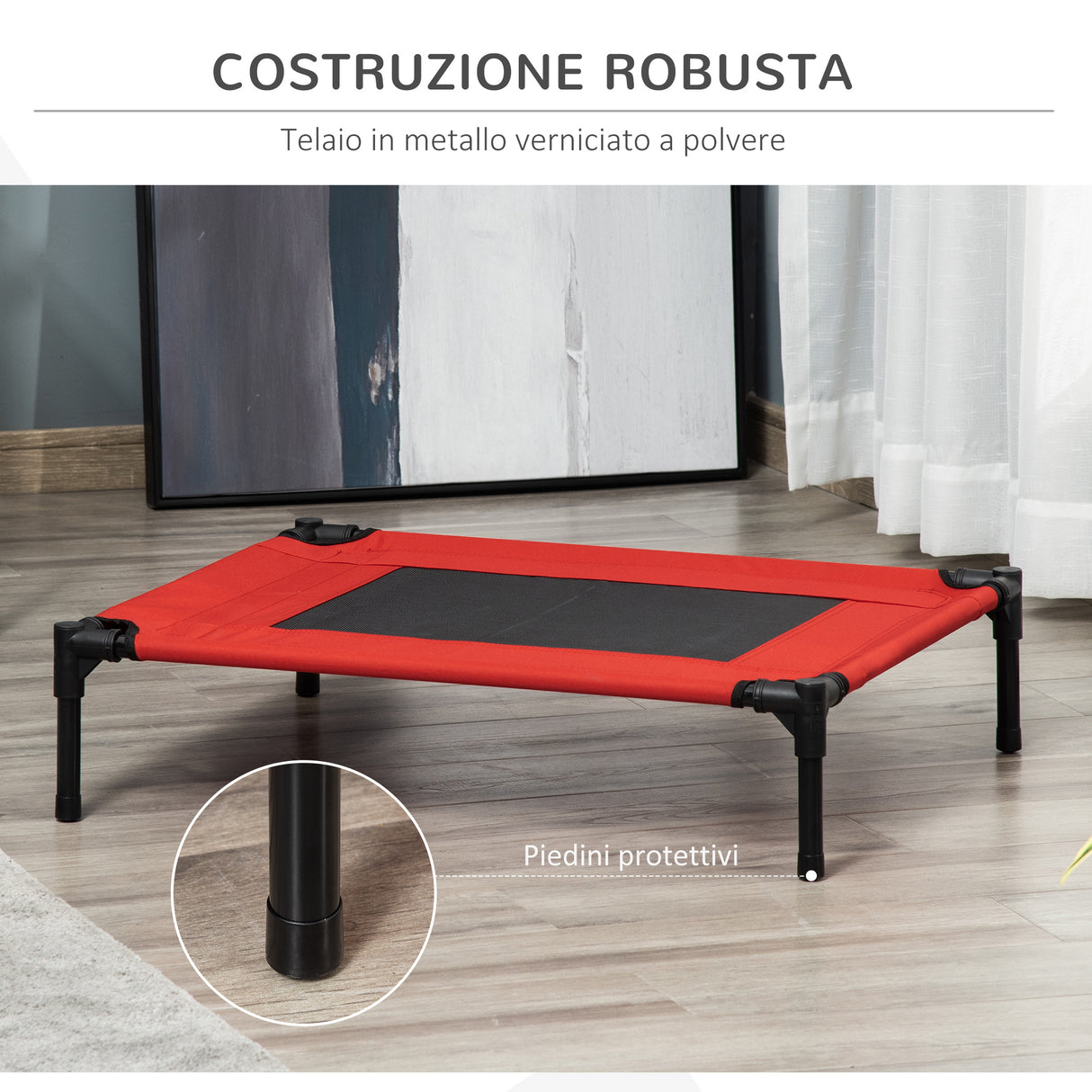 easycomfort easycomfort cuccia estiva brandina per cani fino a 18kg da esterno e interno lettino per animali 76x61x18cm rosso