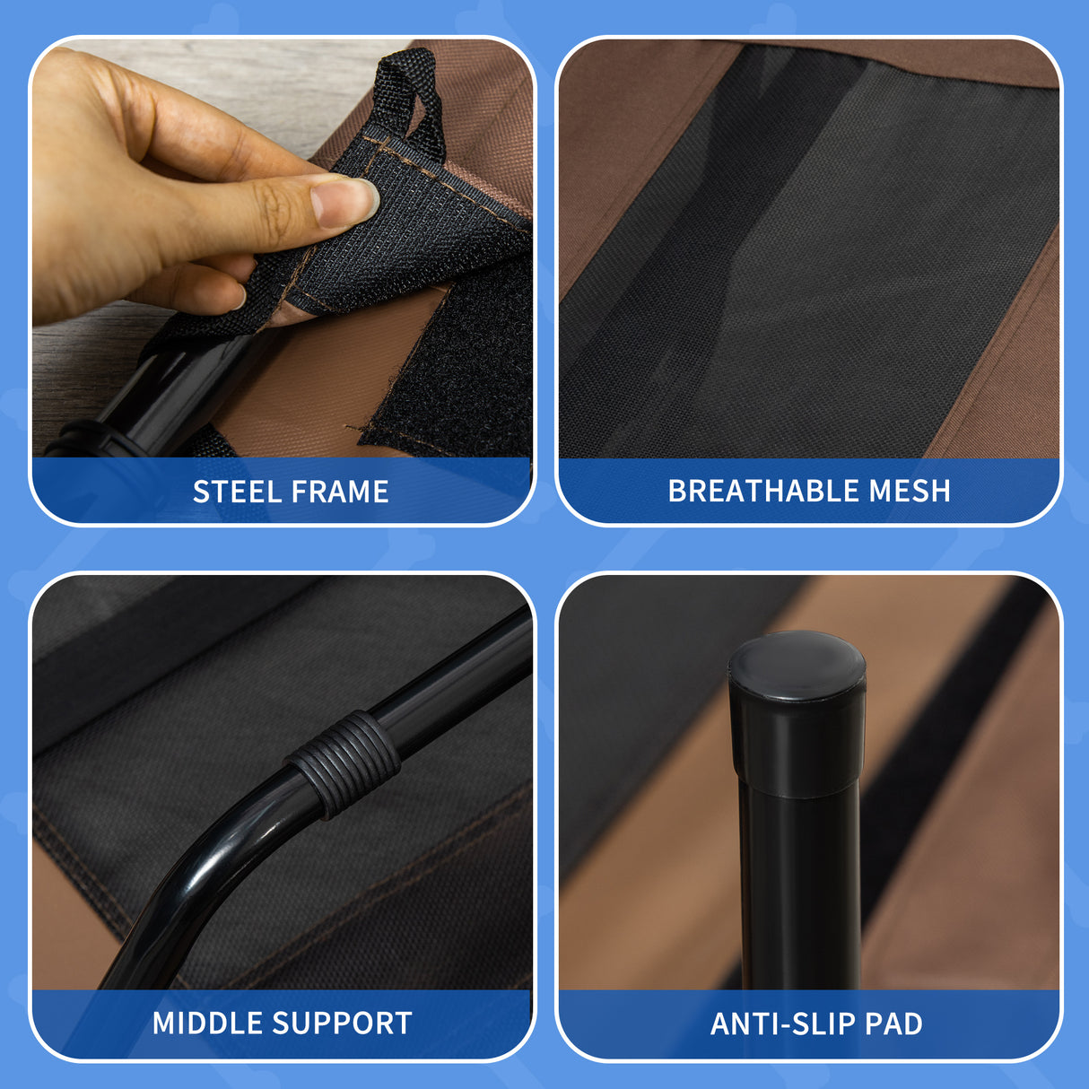 easycomfort easycomfort brandina lettino per cani pieghevole in metallo e tessuto oxford con sacca di trasporto 122x92x23cm marrone e nero ean 8054111847766