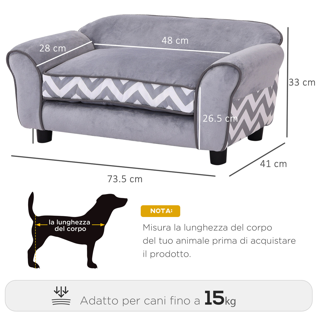 easycomfort easycomfort divanetto per cani cuccia per animali domestici grigio 73 5x41x33cm ean 8054144139937