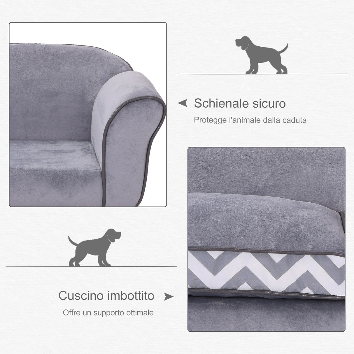 easycomfort easycomfort divanetto per cani cuccia per animali domestici grigio 73 5x41x33cm ean 8054144139937