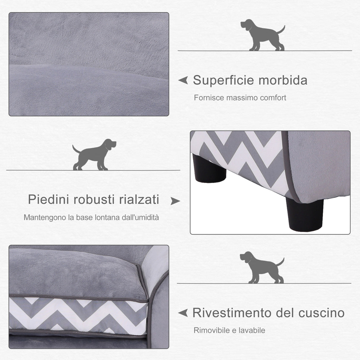 easycomfort easycomfort divanetto per cani cuccia per animali domestici grigio 73 5x41x33cm ean 8054144139937