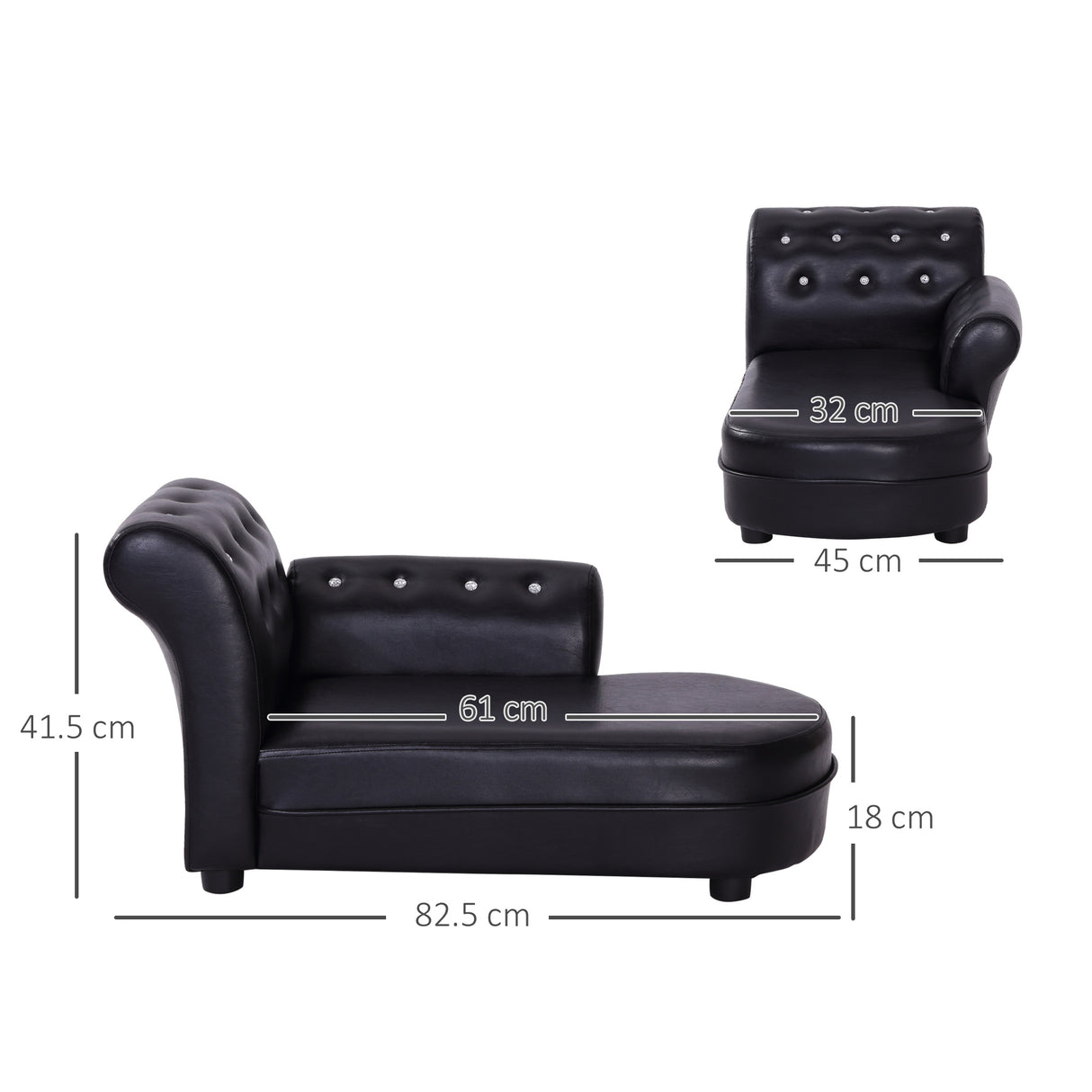easycomfort easycomfort divanetti per cani chaise longue ottomana per animali nero 82.5x45x41.5cm ean 8054144139692