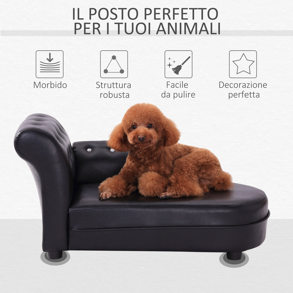 easycomfort easycomfort divanetti per cani chaise longue ottomana per animali nero 82.5x45x41.5cm ean 8054144139692