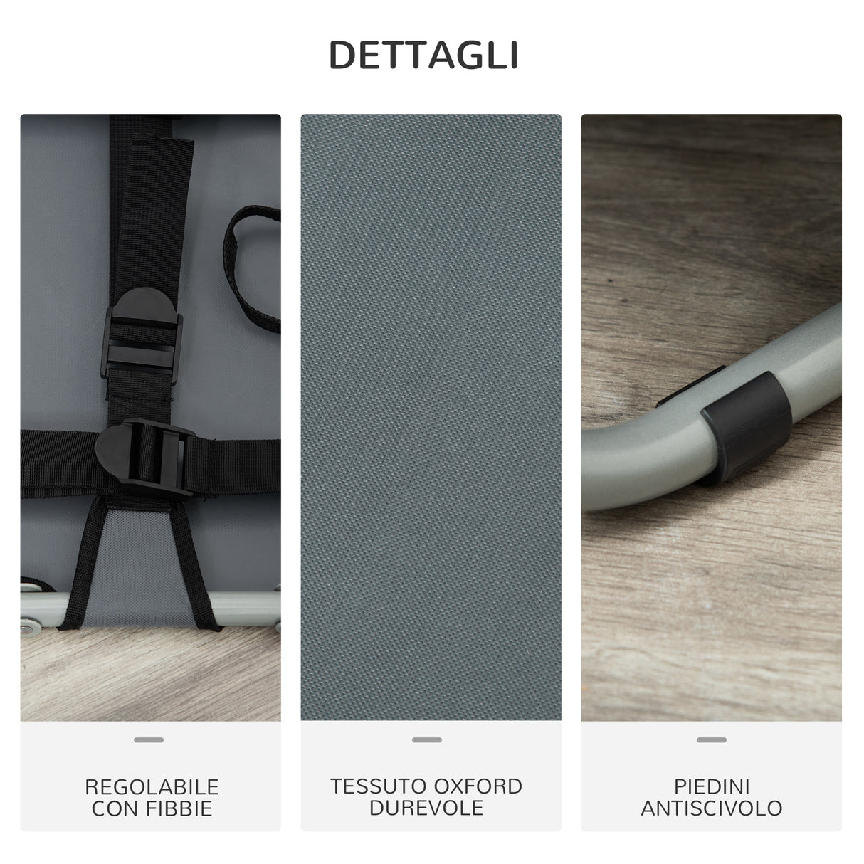 easycomfort easycomfort lettino per cani pieghevole in acciaio e tessuto oxford per interni ed esterni 59x46x15cm grigia