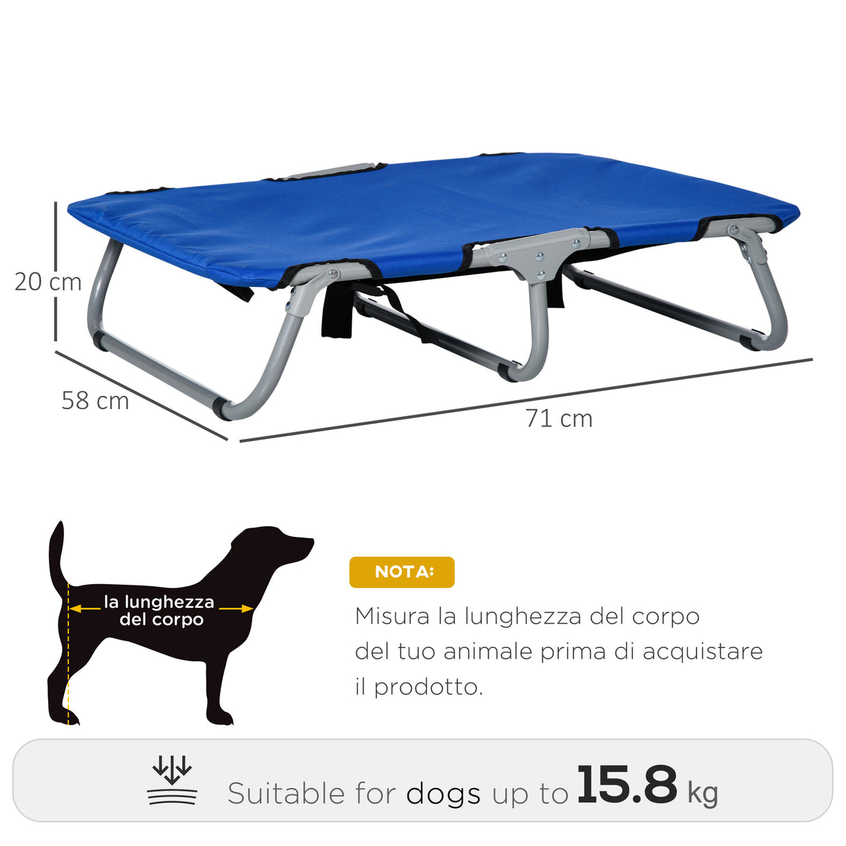 easycomfort easycomfort brandina pieghevole per cani in tessto oxford blu 71x58x18cm ean 8054111842211