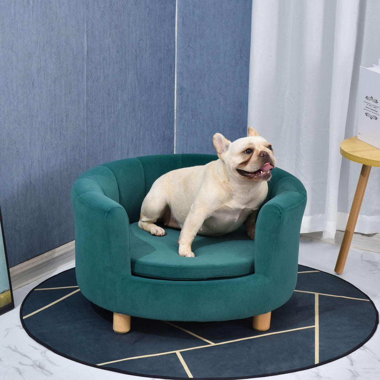 easycomfort easycomfort divano per cani imbottito con schienale e cuscino rimovibile cuccia per gatto da interno 65x64x37cm verde ean 8055776912684