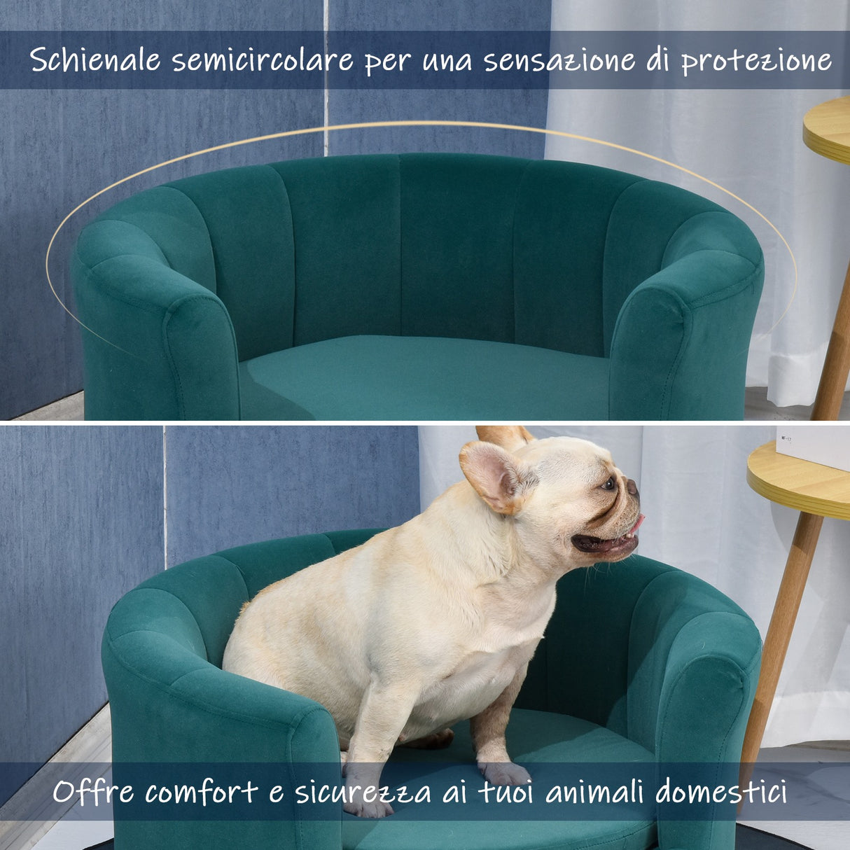 easycomfort easycomfort divano per cani imbottito con schienale e cuscino rimovibile cuccia per gatto da interno 65x64x37cm verde ean 8055776912684
