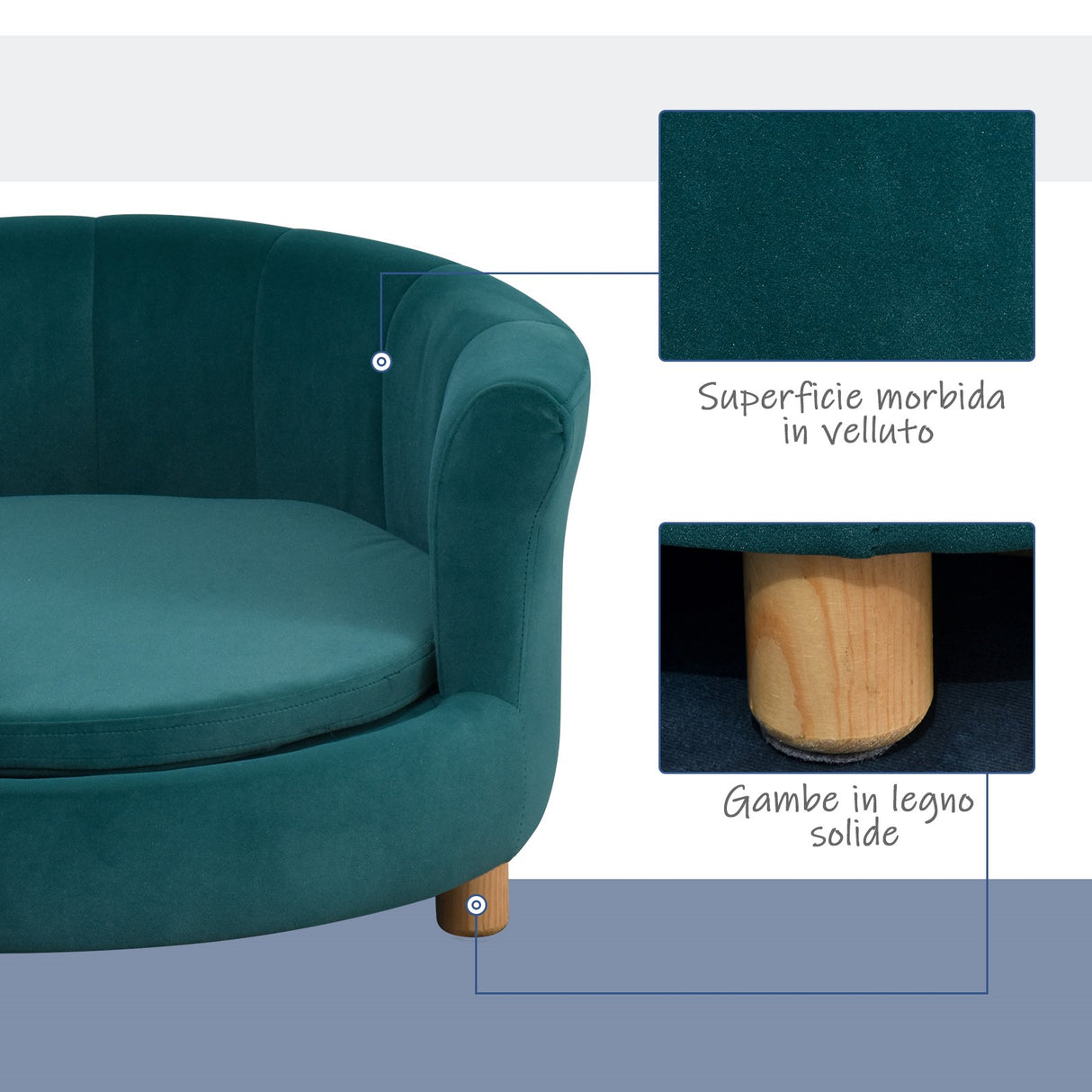 easycomfort easycomfort divano per cani imbottito con schienale e cuscino rimovibile cuccia per gatto da interno 65x64x37cm verde ean 8055776912684