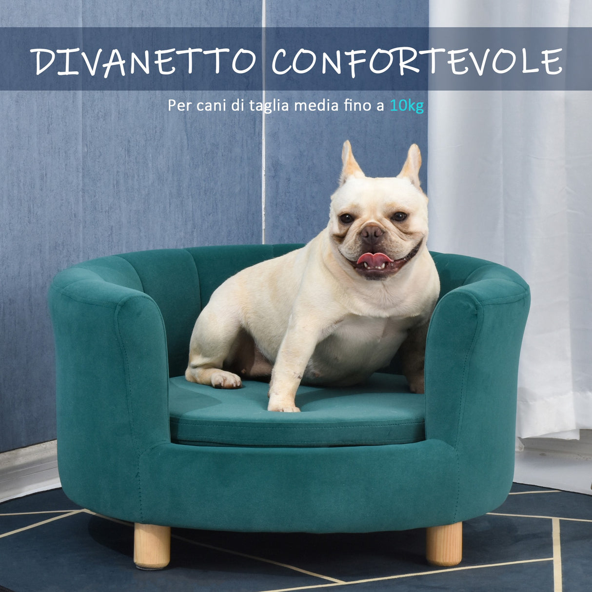 easycomfort easycomfort divano per cani imbottito con schienale e cuscino rimovibile cuccia per gatto da interno 65x64x37cm verde ean 8055776912684