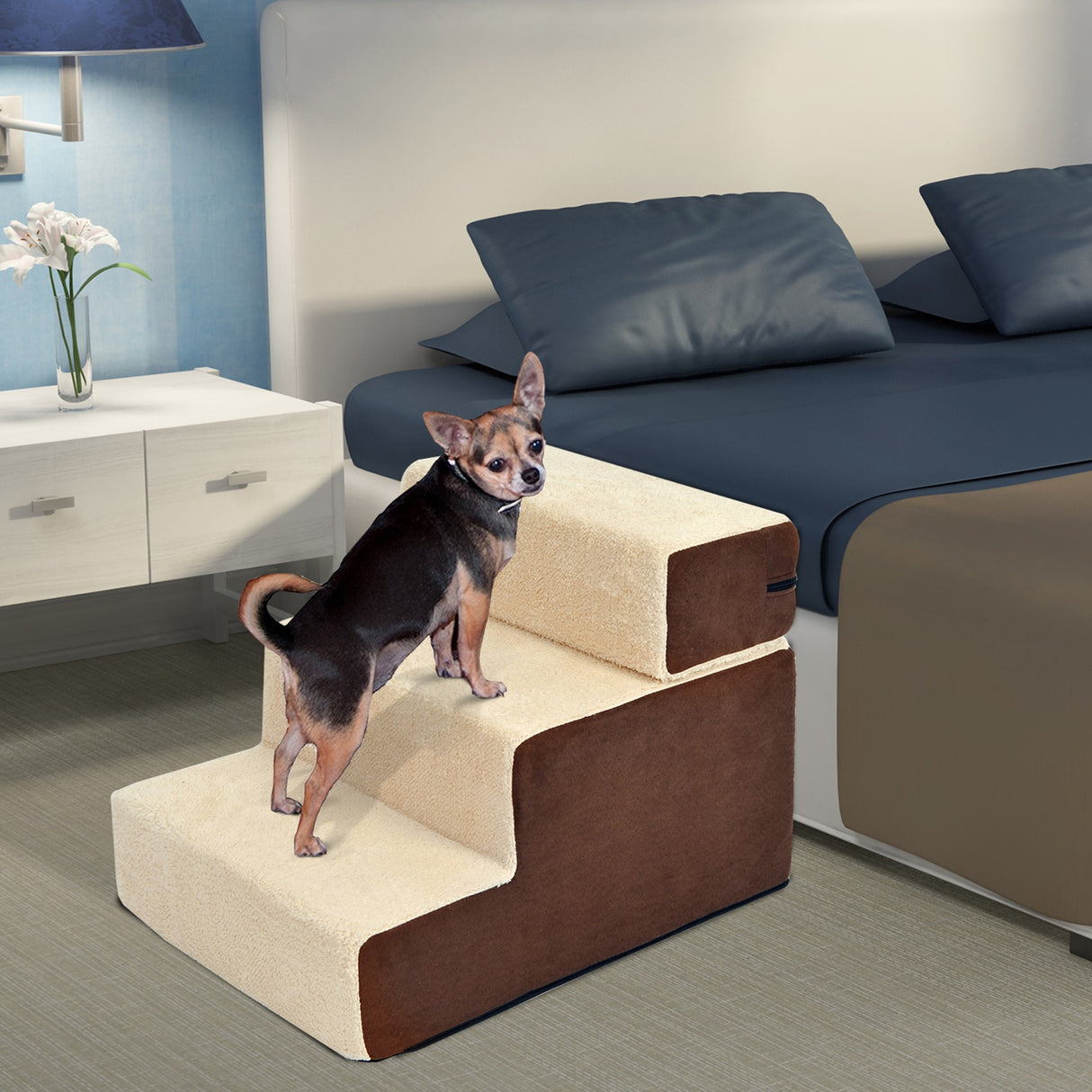 easycomfort easycomfort scaletta per cani 3 morbidi gradini rimovibili e antiscivolo 54x40x39cm ean 8054144136073