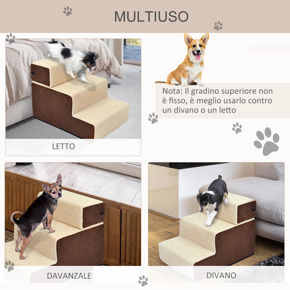 easycomfort easycomfort scaletta per cani 3 morbidi gradini rimovibili e antiscivolo 54x40x39cm ean 8054144136073