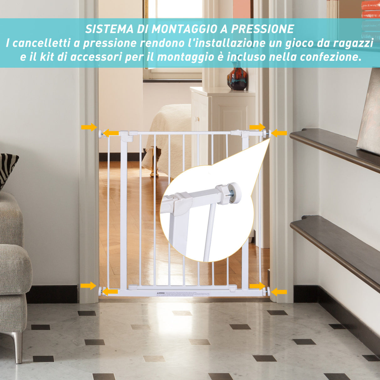 easycomfort easycomfort cancelletto di sicurezza per bambini e animali domestici bianco ean 8054111842822