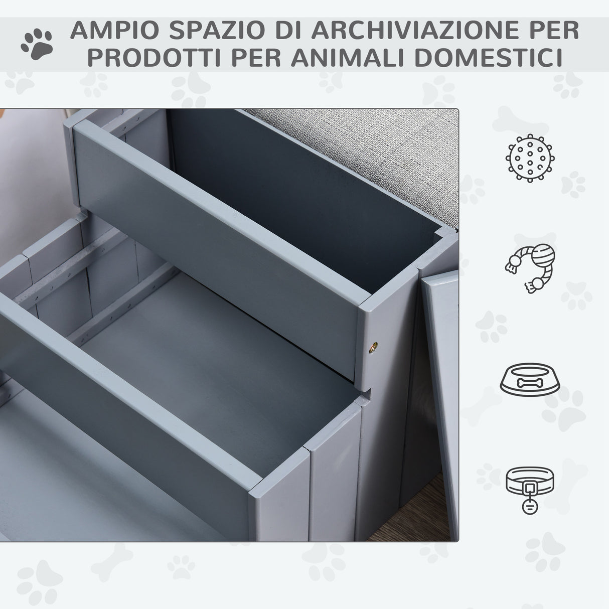 easycomfort easycomfort scaletta per cani a 3 gradini con tappeto antiscivolo e spazio interno 40 5x44 5x38cm grigio