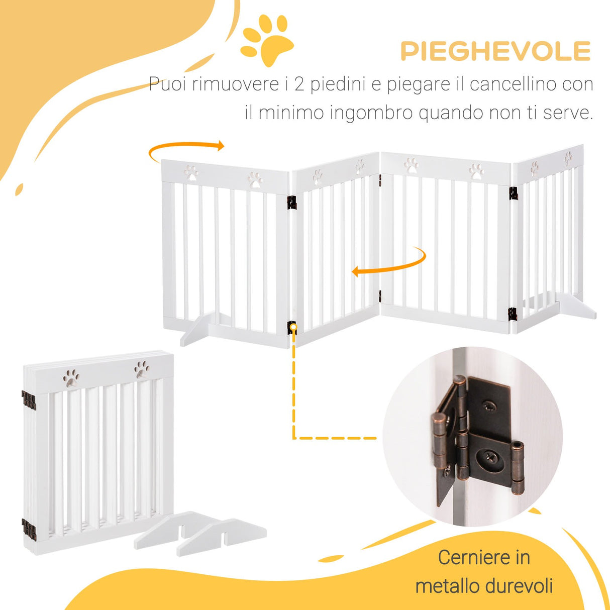 easycomfort easycomfort cancellino per cani pieghevole e estensibile a 4 sezioni cancelletto di sicurezza in legno di pino bianco