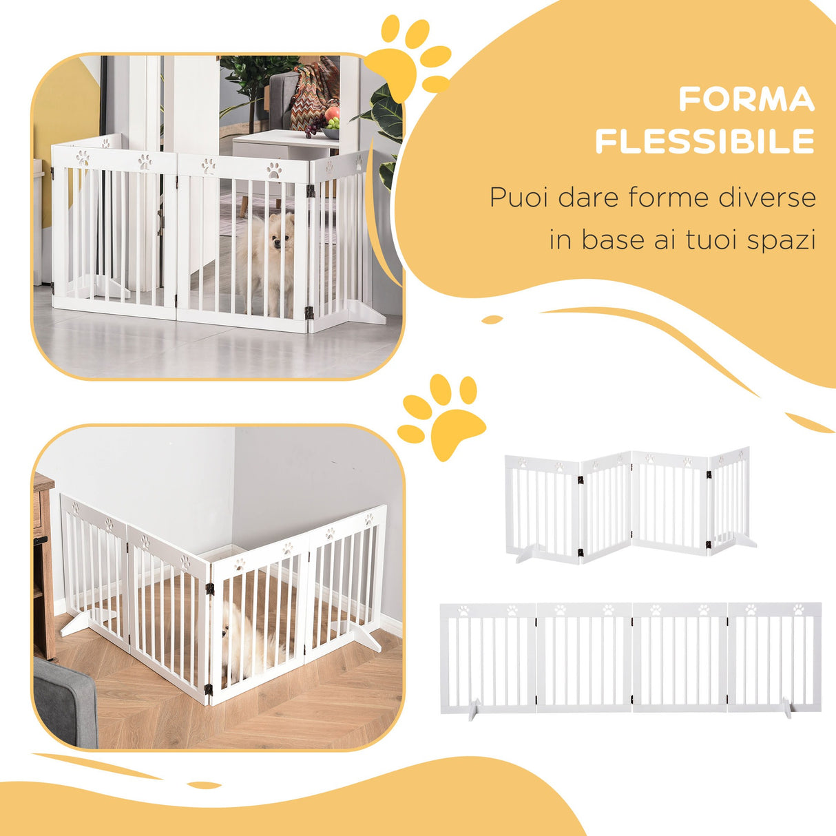 easycomfort easycomfort cancellino per cani pieghevole e estensibile a 4 sezioni cancelletto di sicurezza in legno di pino bianco